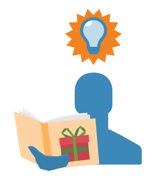 user reading christmas catalogue